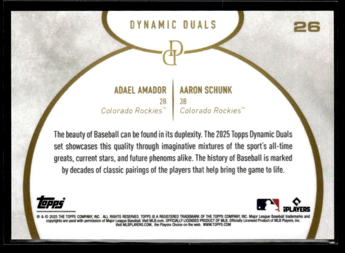 2025 Topps Dynamic Duals #26 Adael Amador / Aaron Schunk