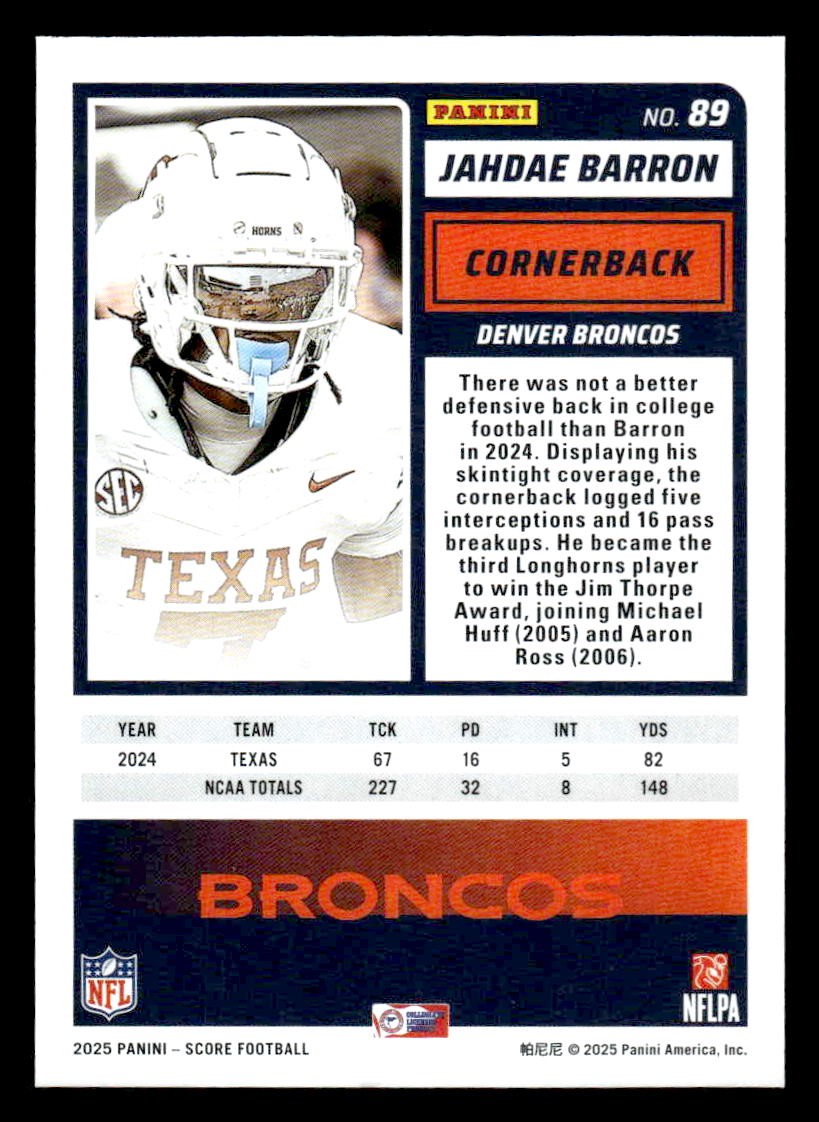2025 Score #89 Jahdae Barron