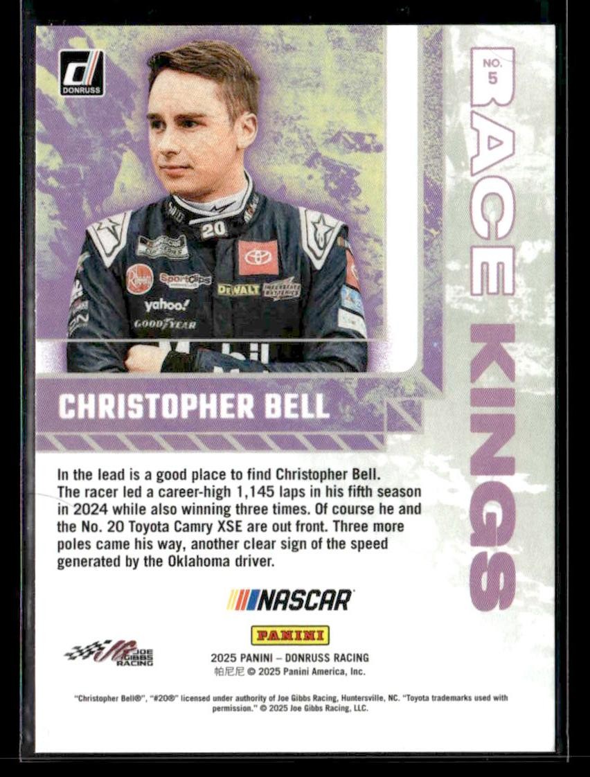 2025 Donruss #5 Christopher Bell Race Kings