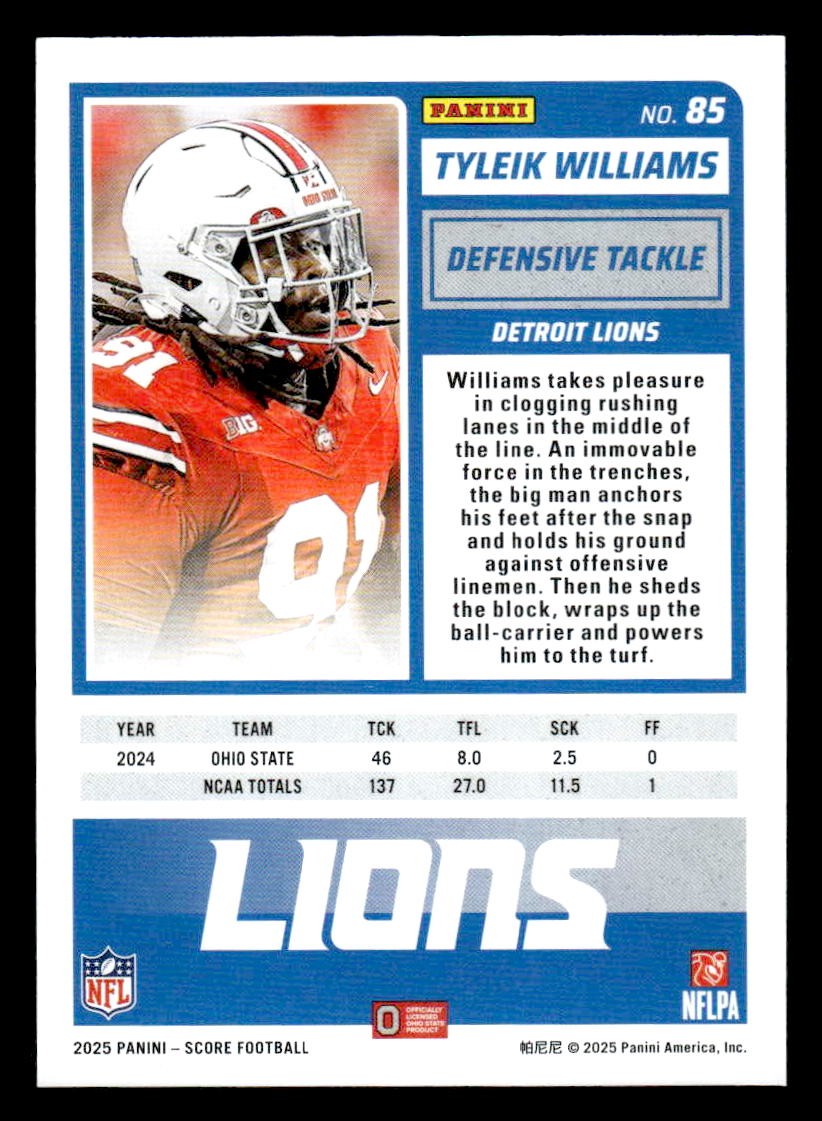 2025 Score #85 Tyleik Williams