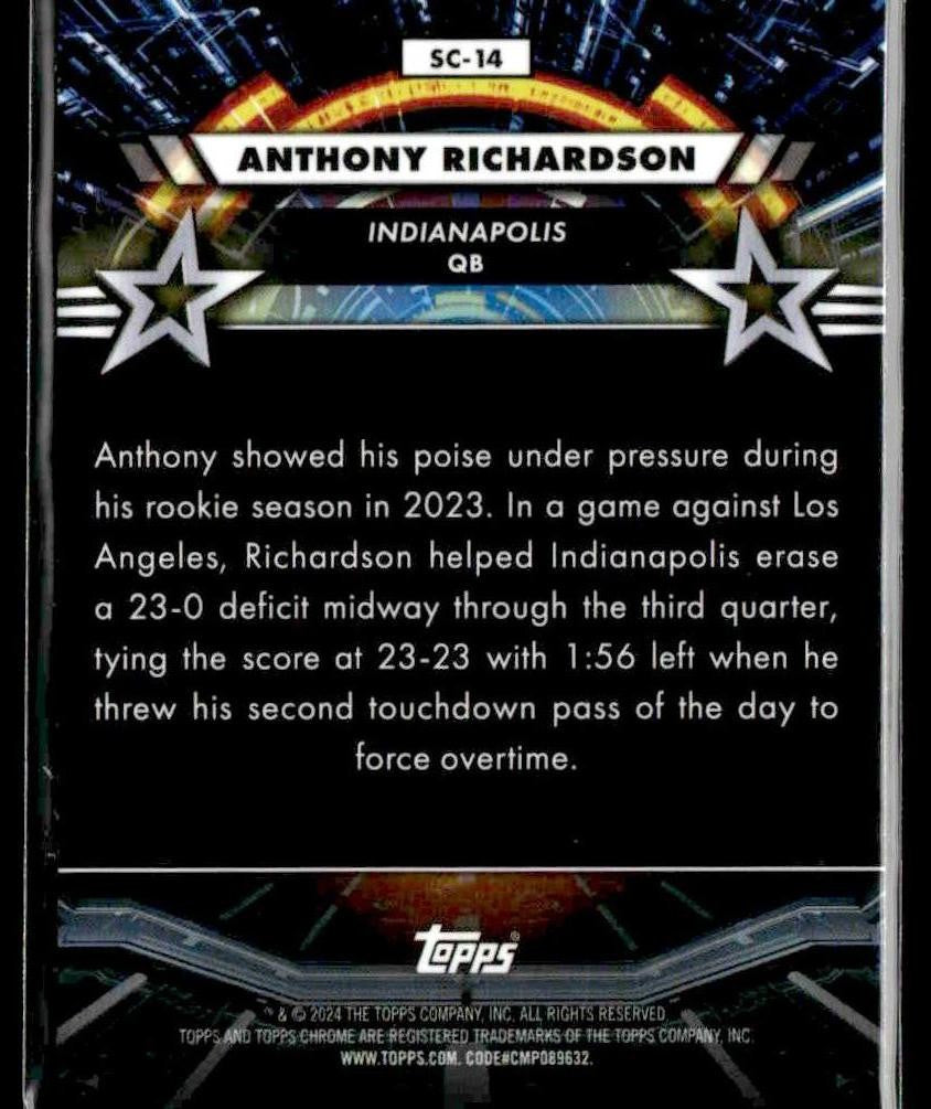 2024 Topps Chrome Cosmic #SC-14 Anthony Richardson Star Command