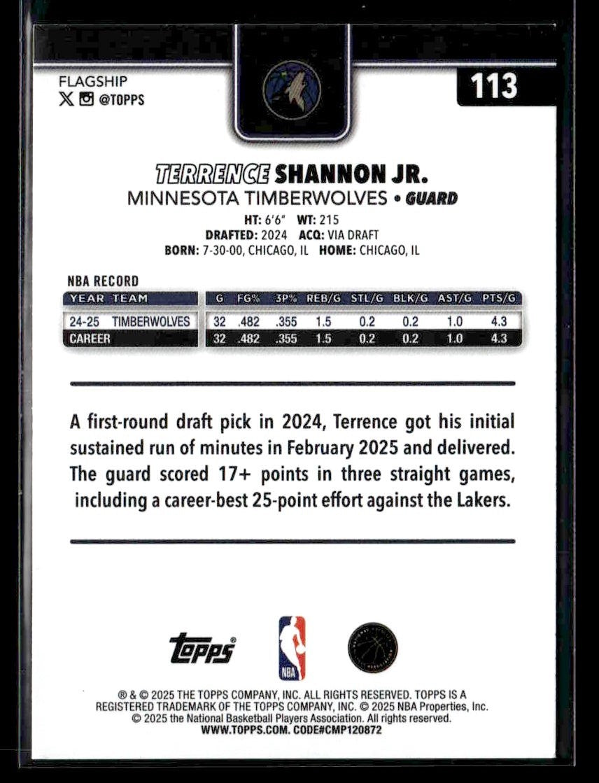 2025-26 Topps #113 Terrence Shannon Jr.