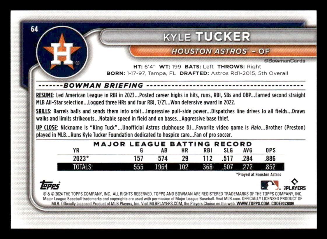 2024 Bowman #64 Kyle Tucker