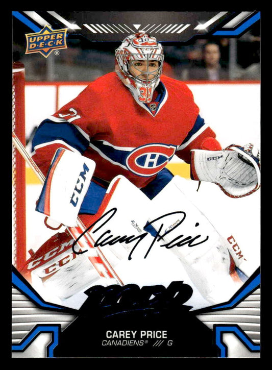 2022-23 Upper Deck MVP #3 Carey Price Blue Script