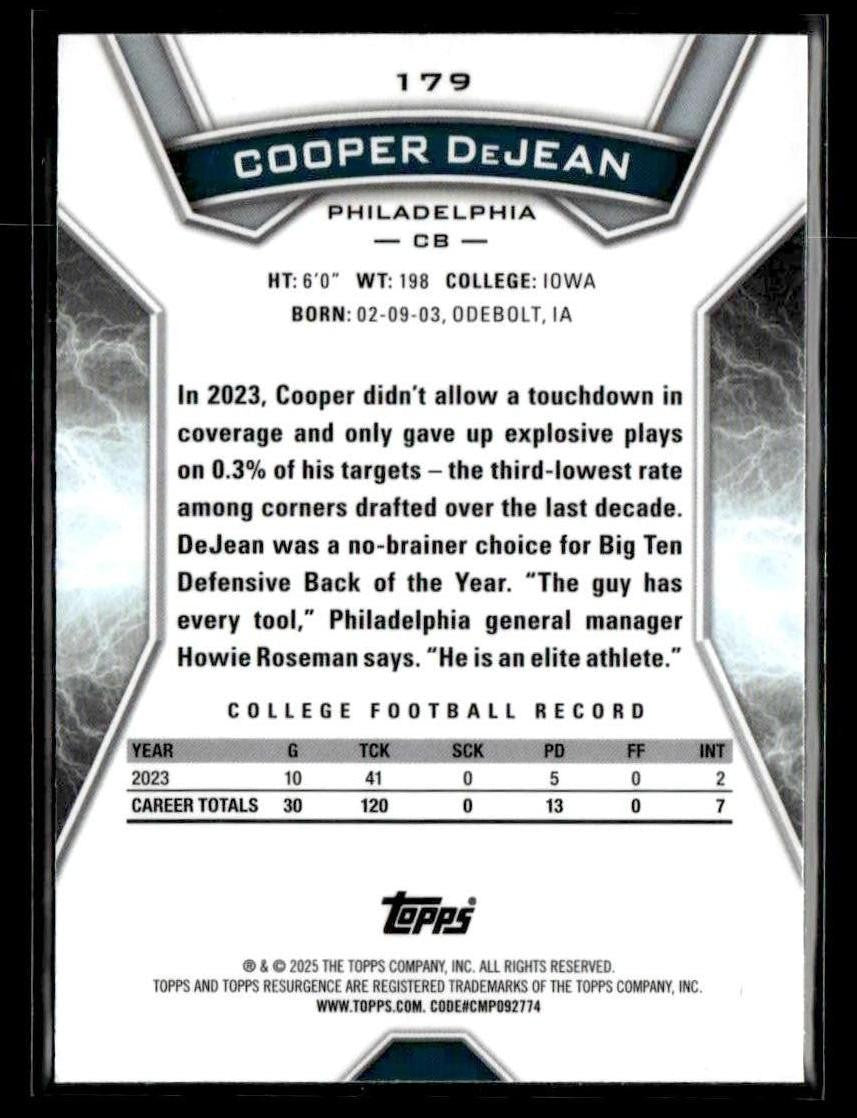 2024 Topps Resurgence #179 Cooper DeJean