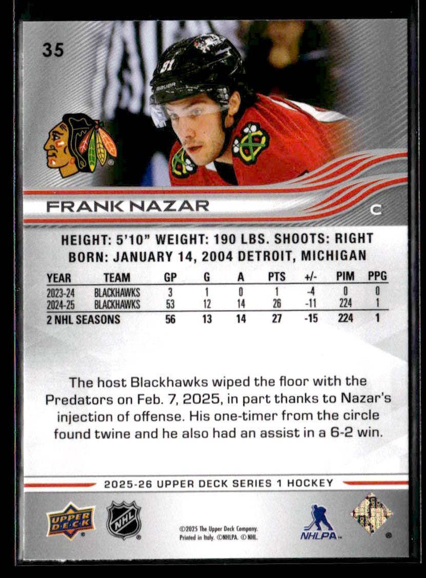 2025-26 Upper Deck #35 Frank Nazar