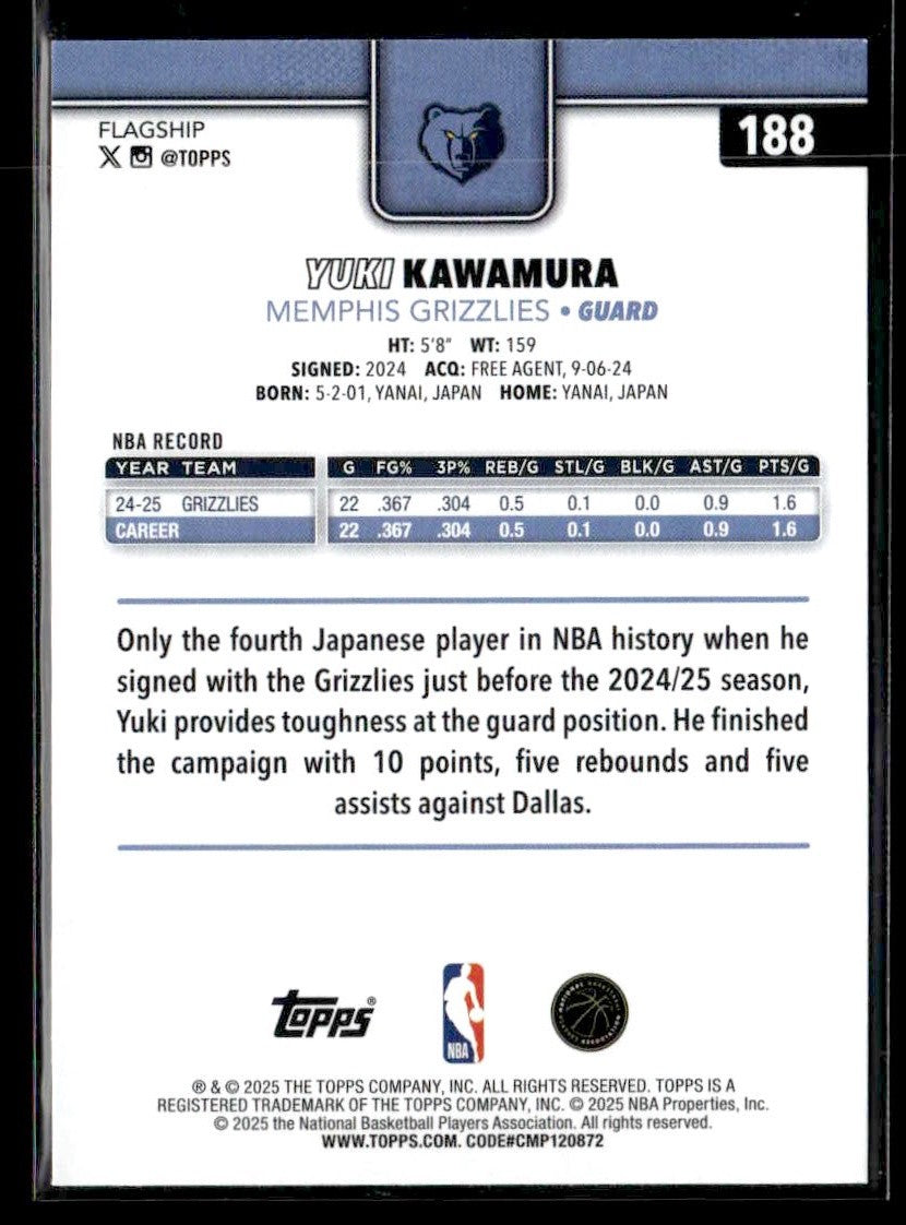2025-26 Topps #188 Yuki Kawamura