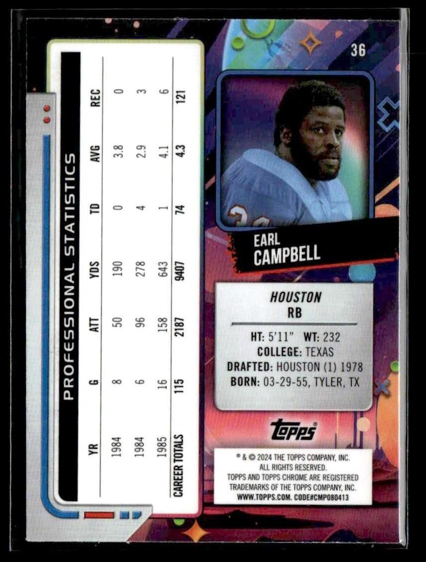 2024 Topps Chrome Cosmic #36 Earl Campbell