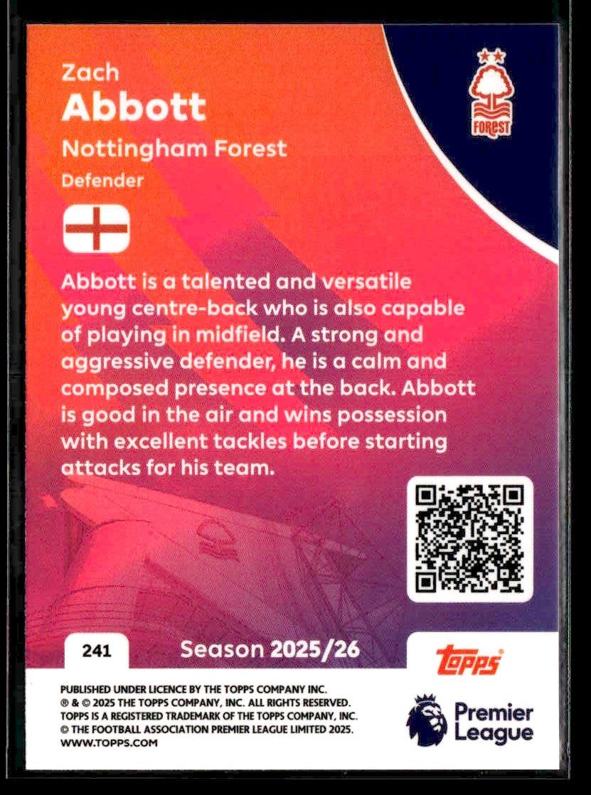 2025-26 Topps Premier League #241 Zach Abbott