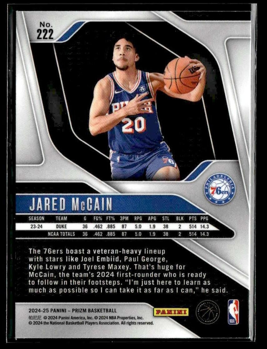 2024-25 Panini Prizm #222 Jared McCain