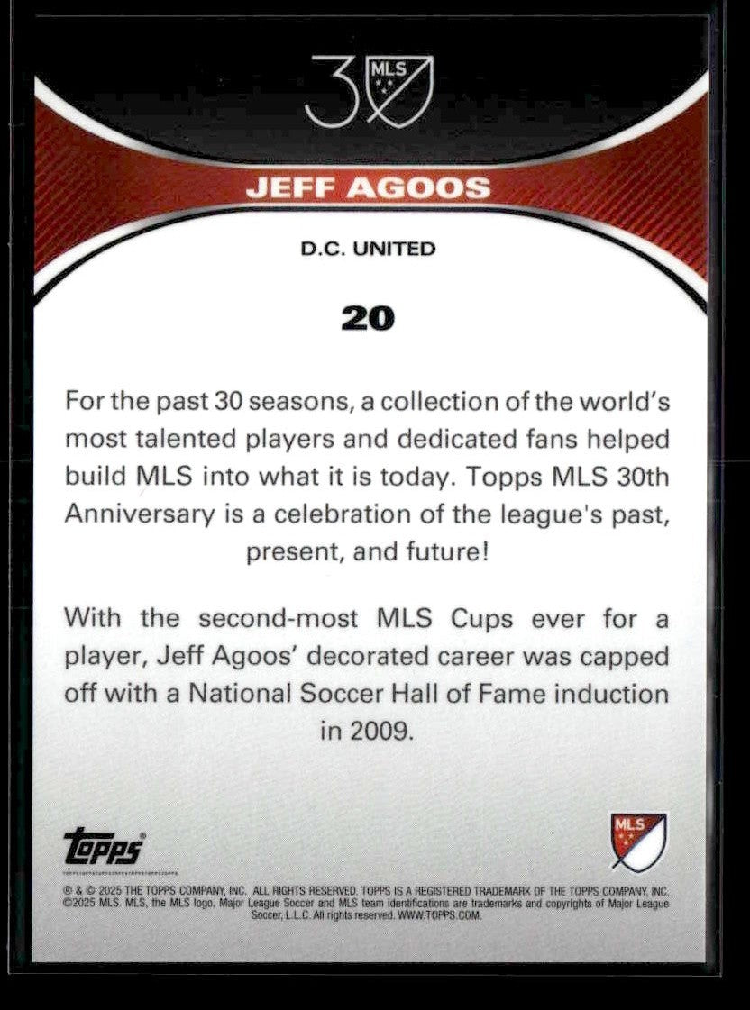 2025 Topps MLS 30th Anniversary Collection #20 Jeff Agoos