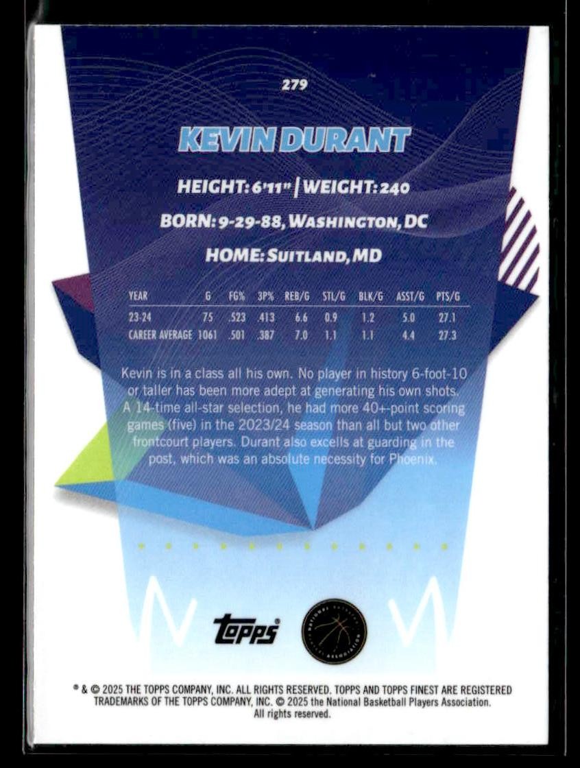 2024-25 Topps Finest #279 Kevin Durant
