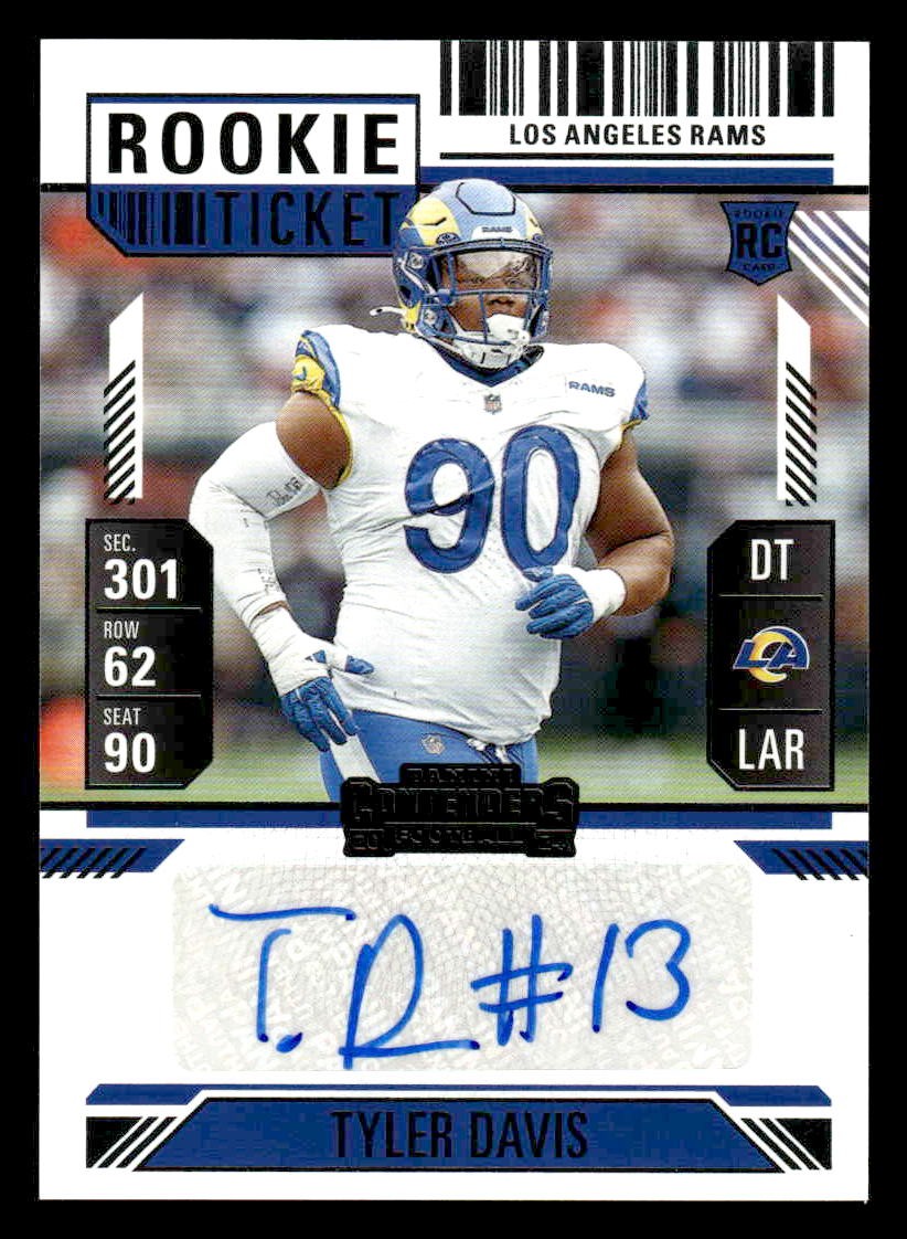 2024 Panini Contenders Football #291 Tyler Davis Rookie Ticket Signatures