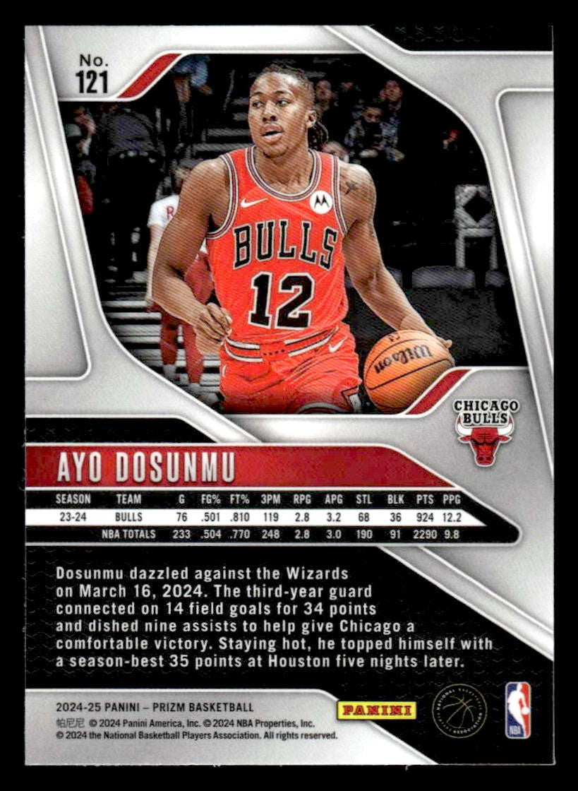 2024-25 Panini Prizm #121 Ayo Dosunmu