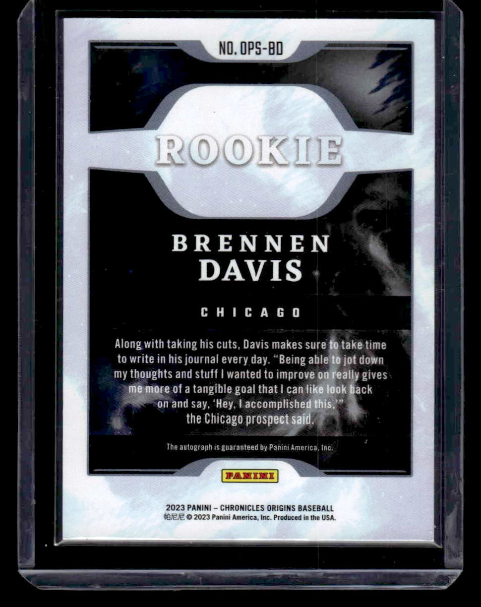 2023 Panini Chronicles #OPS-BD Brennen Davis Origins Rookie Signatures Red #/99