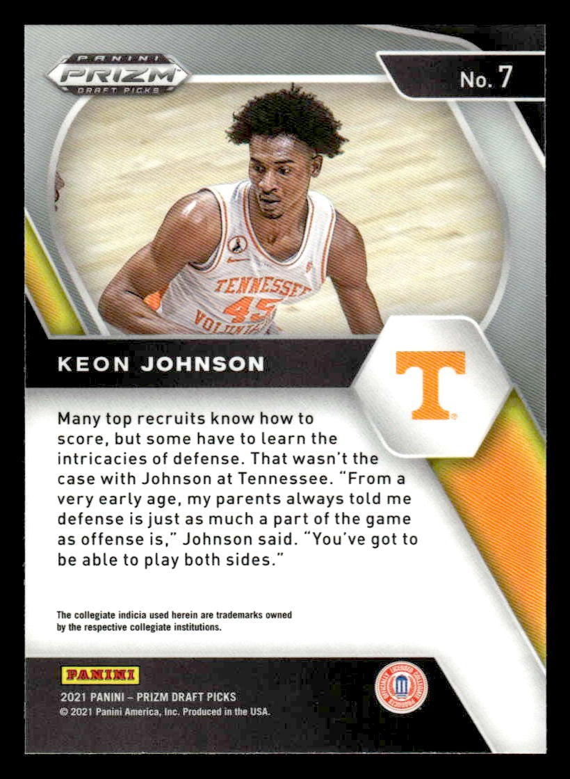 2021 Panini Prizm Draft Picks #7 Keon Johnson