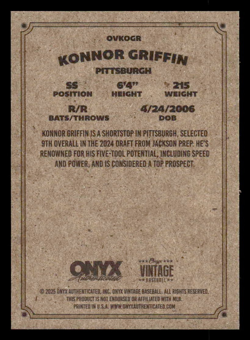 2025 Onyx Vintage #OVKOGR Konnor Griffin