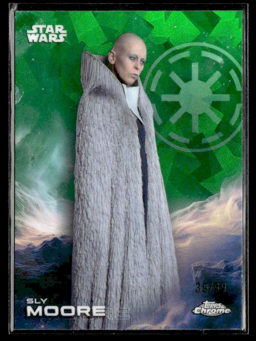 2025 Topps Chrome Sapphire Star Wars #169 Sly Moore Green Sapphire #39/99