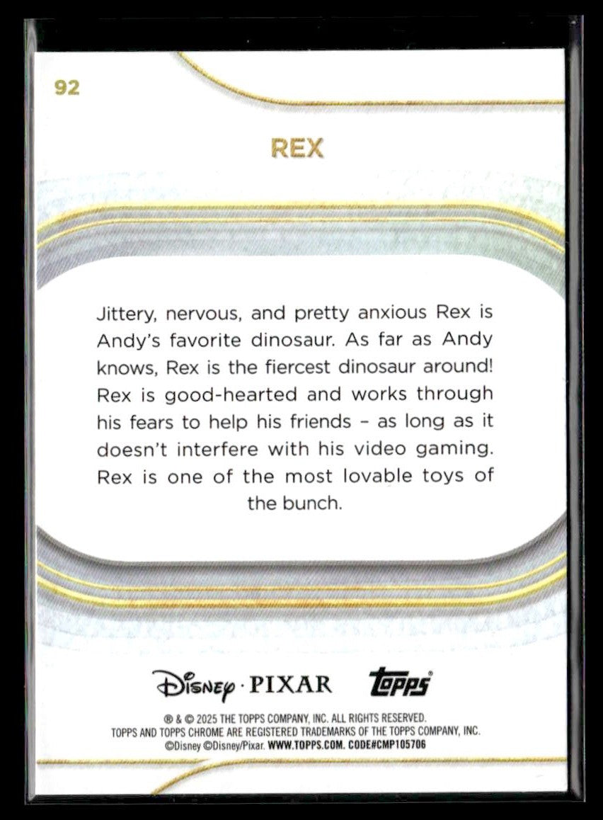 🌟 Rex — 2025 Topps Chrome Disney #92 🌟