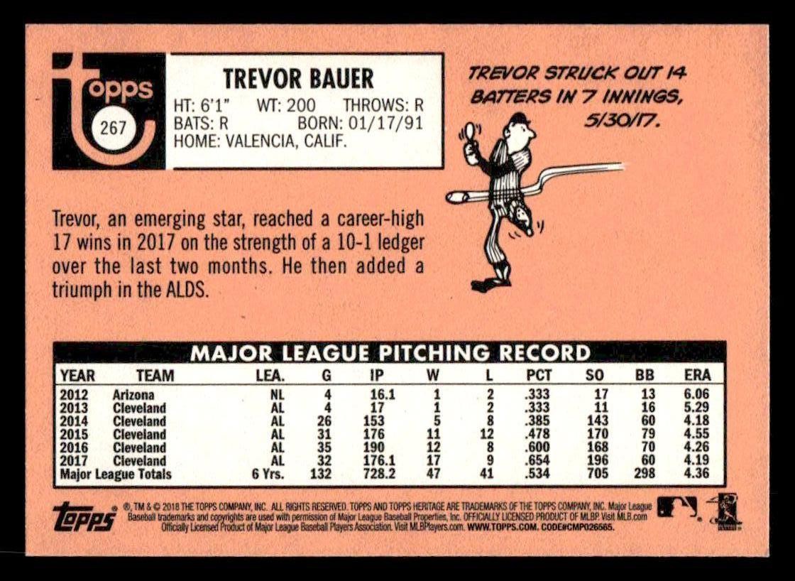 2018 Topps Heritage #267 Trevor Bauer