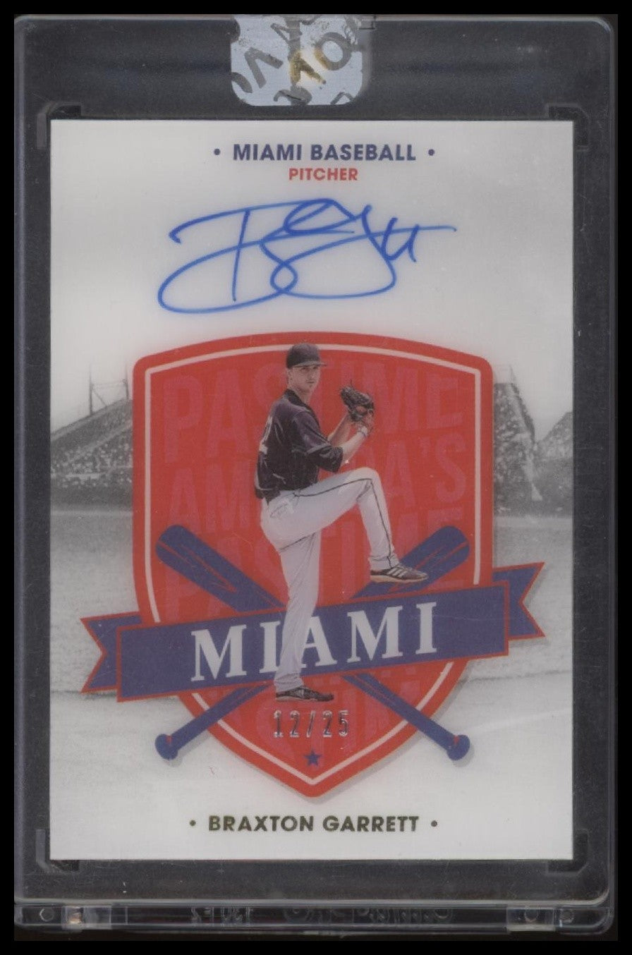 2021 Panini Chronicles #AP-BG Braxton Garrett Pastime Autos Gold #/25
