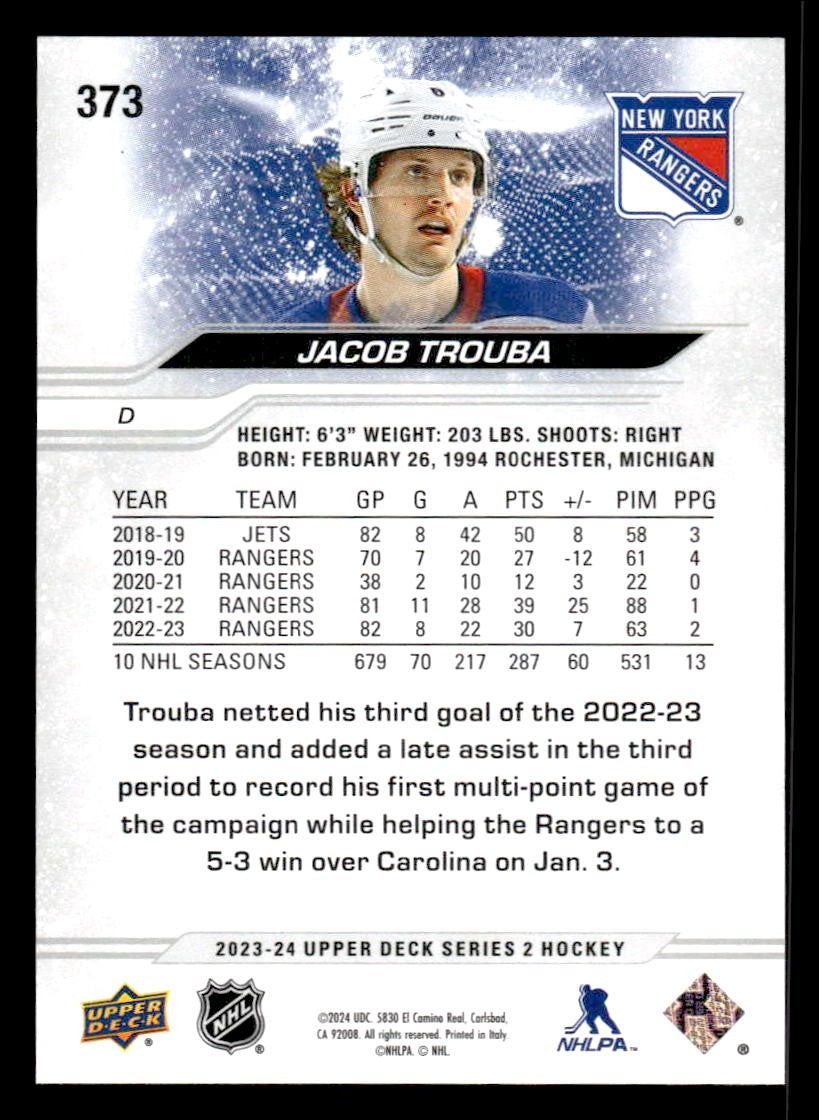 2023-24 Upper Deck #373 Jacob Trouba