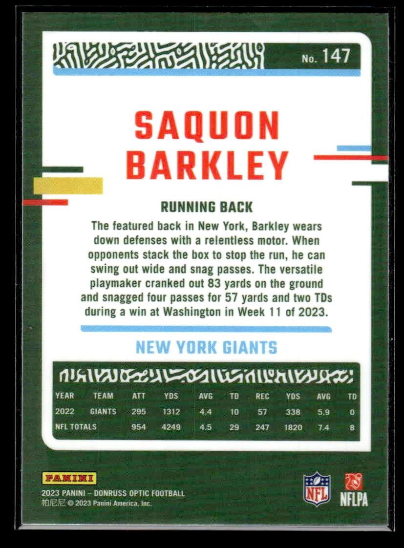 2023 Donruss Optic #147 Saquon Barkley