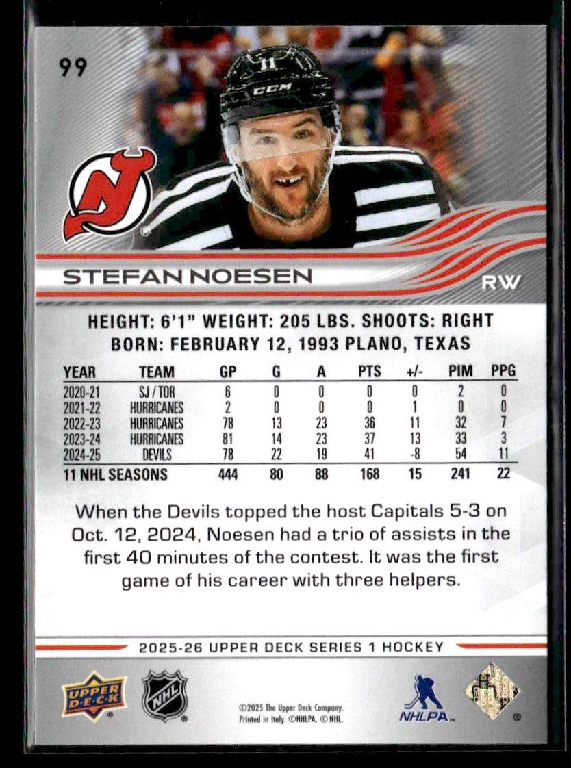 2025-26 Upper Deck #99 Stefan Noesen
