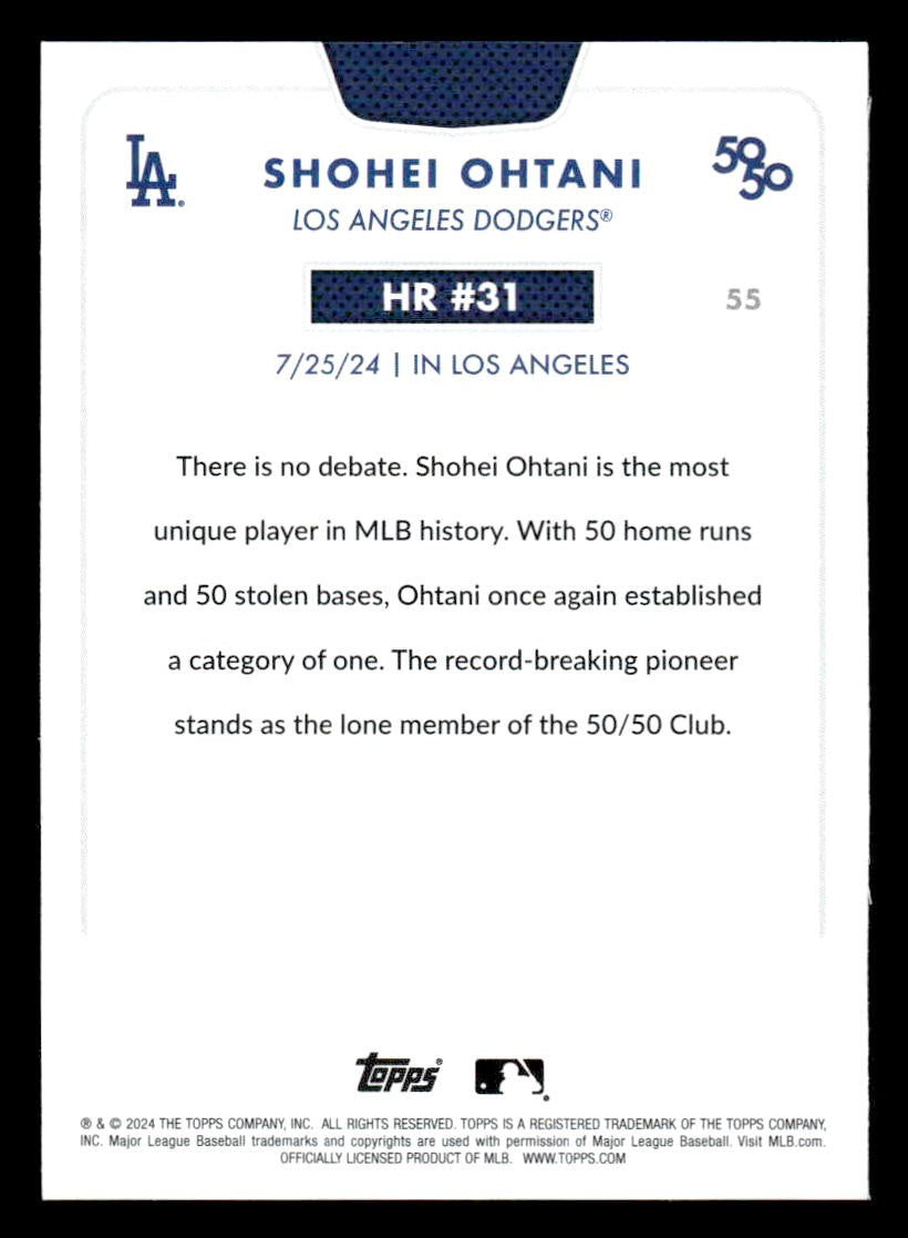 2024 Topps 50/50: Shohei Ohtani #55 Shohei Ohtani