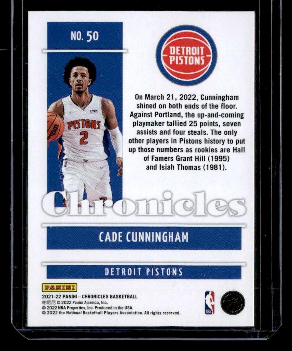 2021-22 Panini Chronicles #50 Cade Cunningham