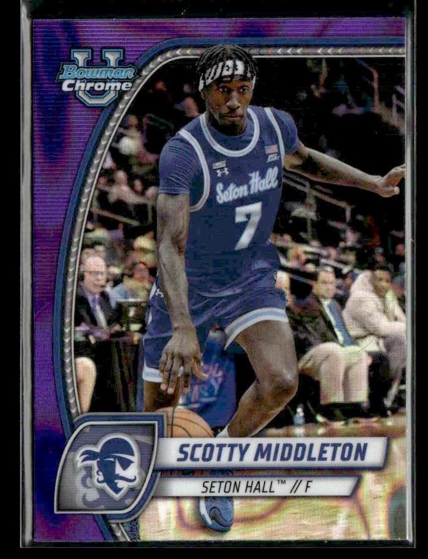 2024-25 Bowman University Chrome #94 Scotty Middleton Purple Lava Refractor