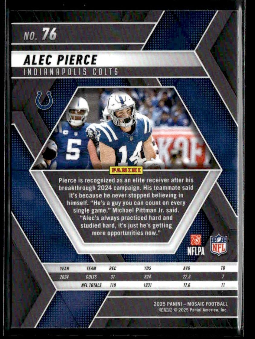 2025 Panini Mosaic #76 Alec Pierce