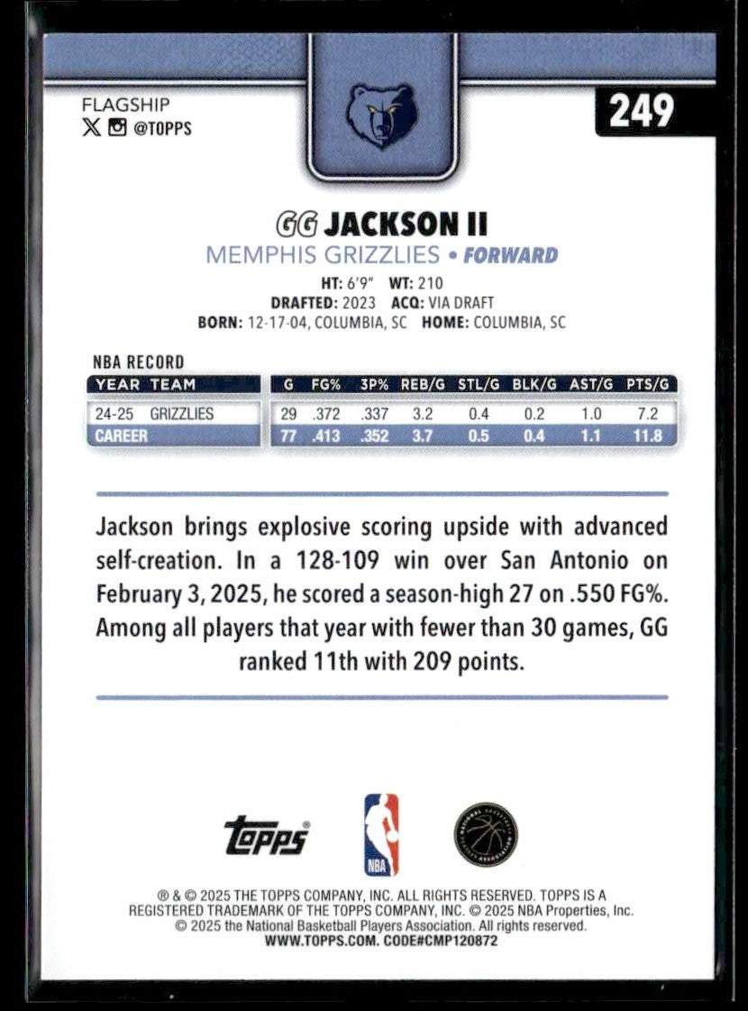 2025-26 Topps #249 GG Jackson II