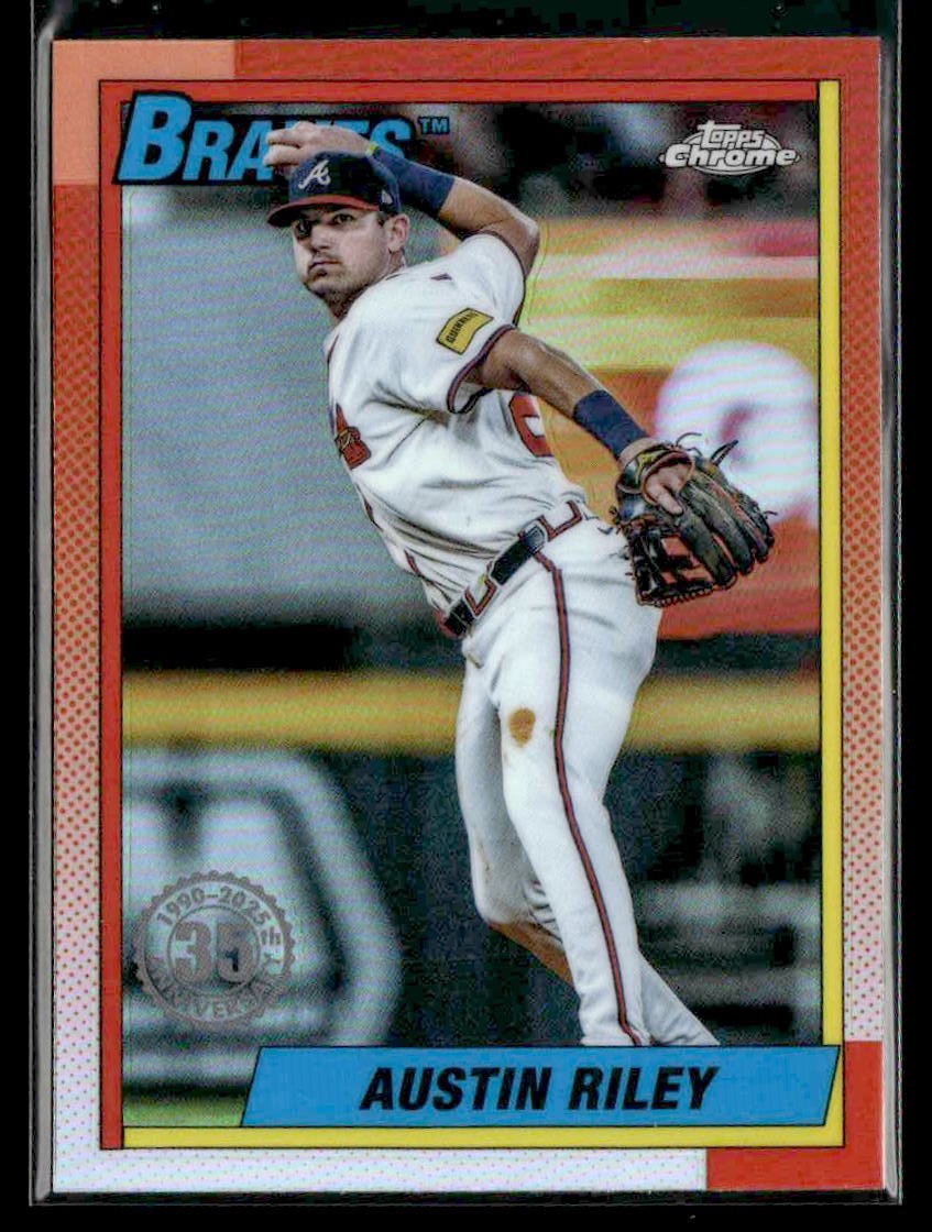 2025 Topps Chrome #90CB-1 Austin Riley 1990 Topps Baseball 35th Anniversary