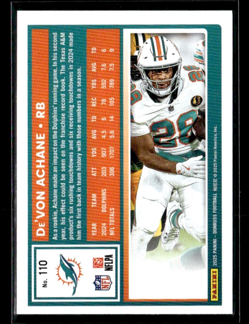 2025 Donruss #110 De'Von Achane