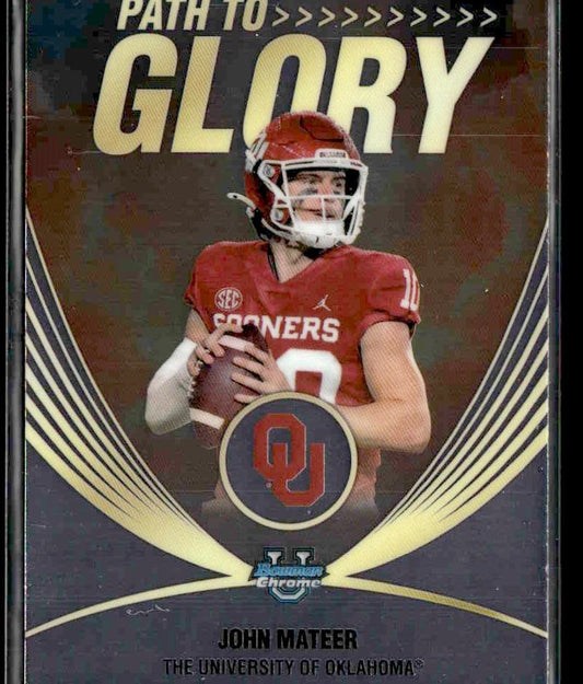 2025 Bowman University Chrome #PG-20 John Mateer Path to Glory