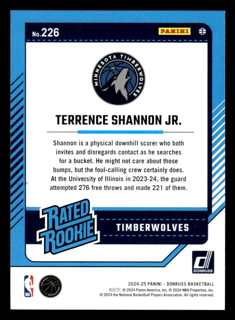2024-25 Donruss #226 Terrence Shannon Jr.