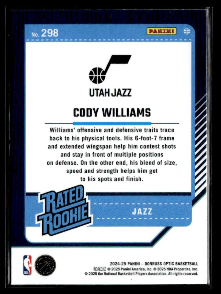 2024-25 Donruss Optic #298 Cody Williams