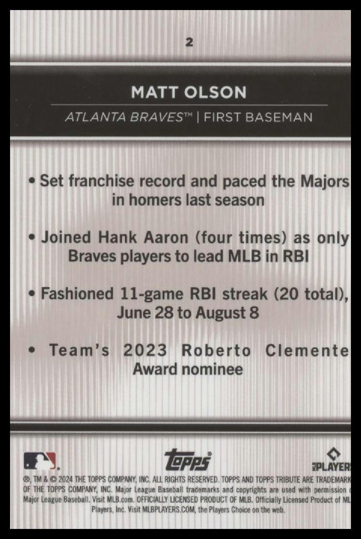 2024 Topps Tribute #2 Matt Olson