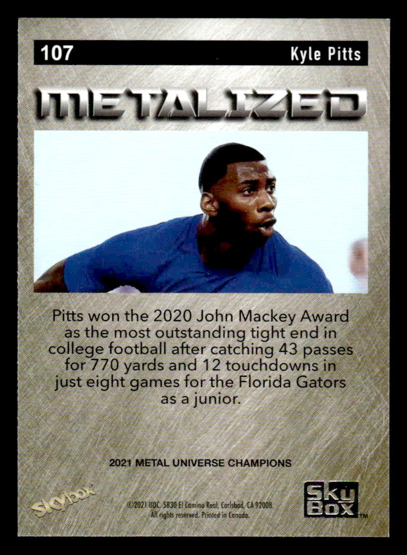 2021 SkyBox Metal Universe Champions #107 Kyle Pitts