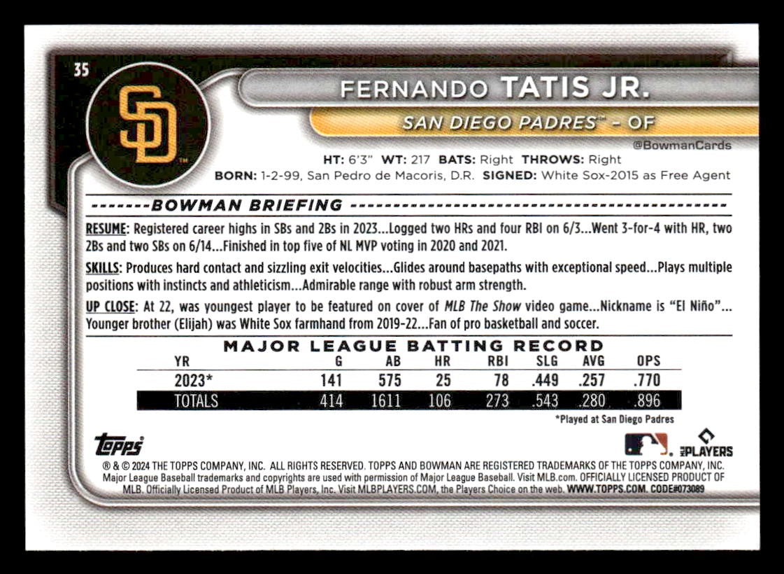 2024 Bowman #35 Fernando Tatis Jr.
