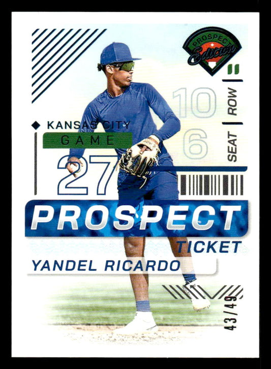 2024 Panini Prospect Edition #131 Yandel Ricardo Teal #/49
