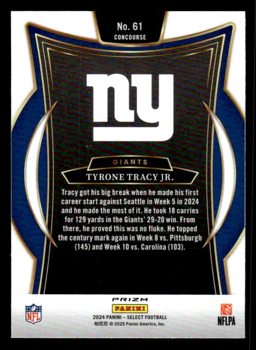 2024 Panini Select #61 Tyrone Tracy Jr. Silver Prizm