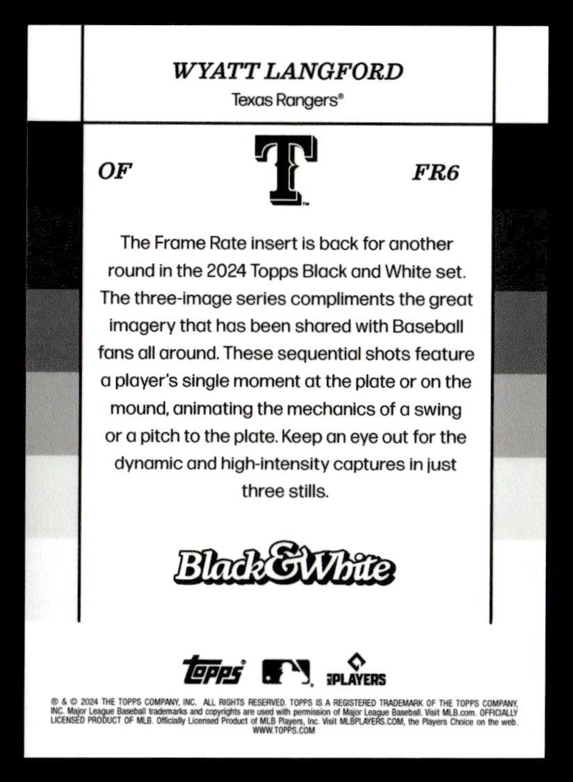 2024 Topps Black & White #FR6 Wyatt Langford Frame Rate