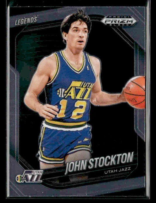 2024-25 Panini Prizm Black #283 John Stockton Legends