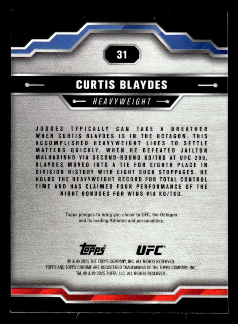 2025 Topps Chrome UFC #31 Curtis Blaydes