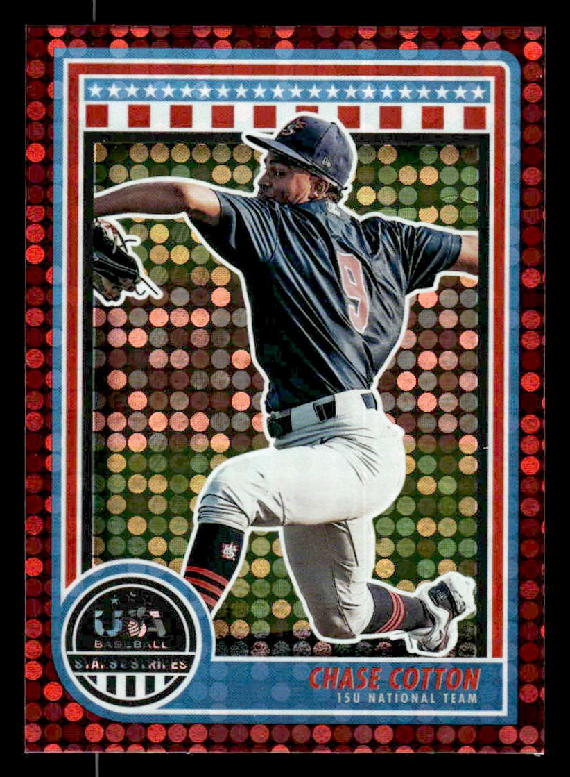 2025 Panini Stars and Stripes USA Baseball #11 Chase Cotton Red #/199