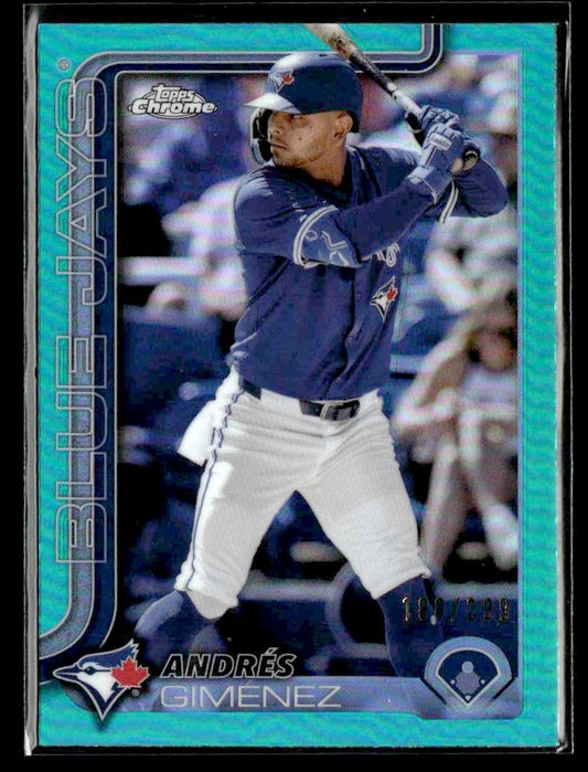 2025 Topps Chrome #70 Andrés Giménez Aqua Refractor #180/299