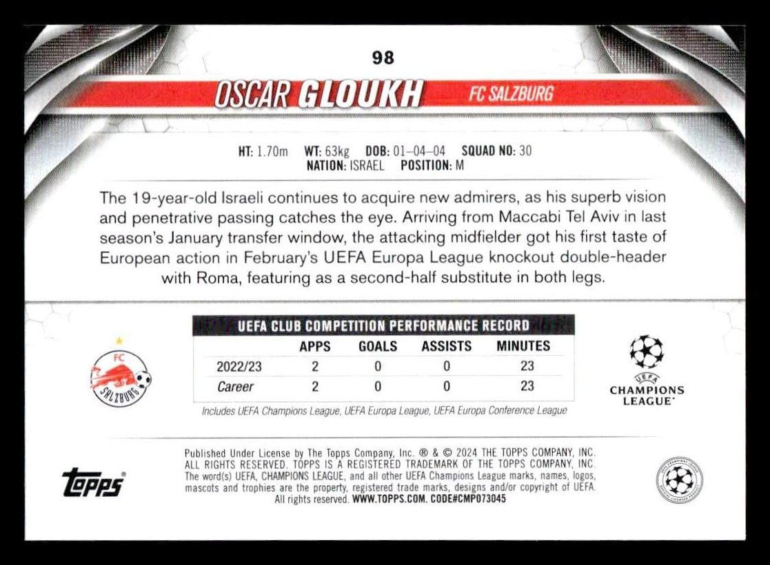 2023-24 Topps Jade Edition UEFA Club Competitions #98 Oscar Gloukh