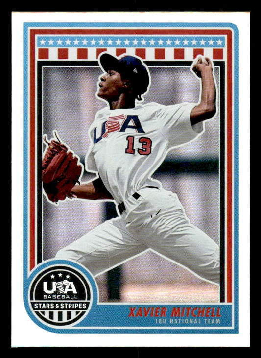 2025 Panini Stars and Stripes USA Baseball #92 Xavier Mitchell